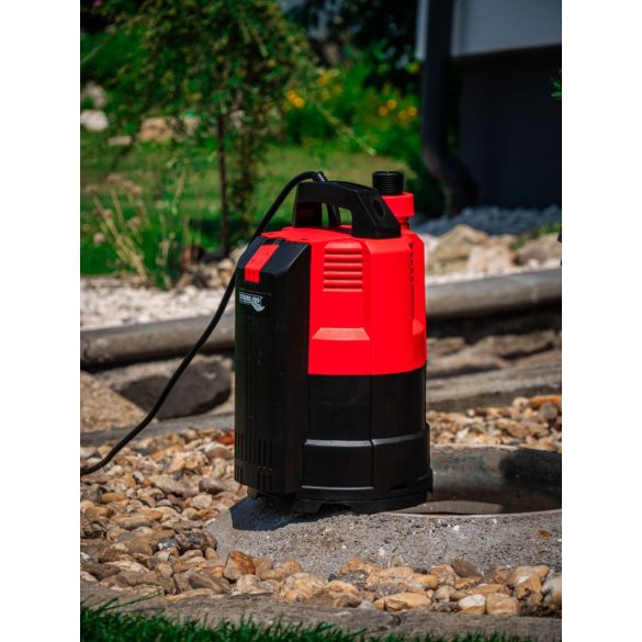 Elektromos búvárszivattyú, Strend Pro Garden MI550CW, piros/fekete, 550 W, 10 m kábel, maximális emelőmagasság: 8,5 m, 167 l/perc, IPX8, tiszta vízhez, úszókapcsolós