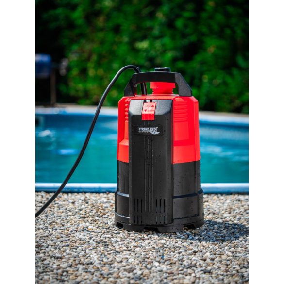 Elektromos búvárszivattyú, Strend Pro Garden MI550CW, piros/fekete, 550 W, 10 m kábel, maximális emelőmagasság: 8,5 m, 167 l/perc, IPX8, tiszta vízhez, úszókapcsolós