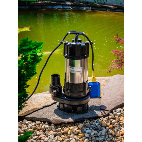 Elektromos búvárszivattyú, Strend Pro Garden SCV750, fekete/ezüst, 750 W, 6 m kábel, maximális emelőmagasság: 10 m, 300 l/perc, IPX8, szennyvízhez