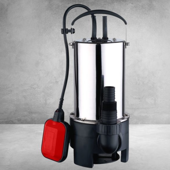 Elektromos búvárszivattyú, Strend Pro Garden MV1100, ezüst/fekete, 1000 W, 10 m kábel, maximális emelőmagasság: 8,5 m, 233 l/perc, szennyvízhez, úszókapcsolós