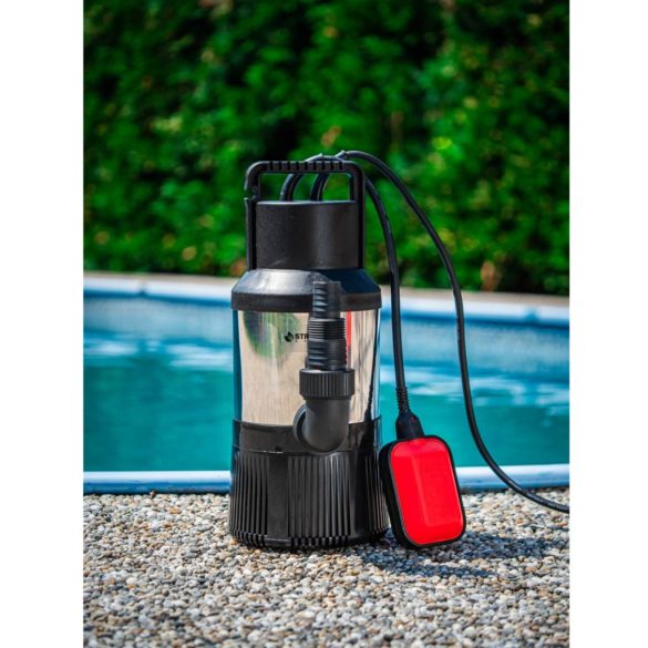 Elektromos búvárszivattyú, Strend Pro Garden MQ1200, ezüst/fekete, 1100 W, 10 m kábel, maximális emelőmagasság: 35 m, 90 l/perc, tiszta vízhez, úszókapcsolós