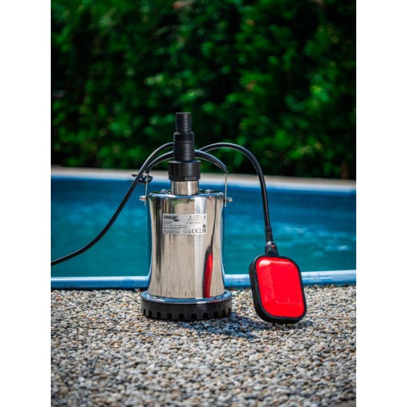 Elektromos búvárszivattyú, Strend Pro MQ 400 INOX, ezüst, 400 W, 10 m kábel, maximális emelőmagasság: 6,5 m, 117 l/perc, tiszta vízhez, úszókapcsolós