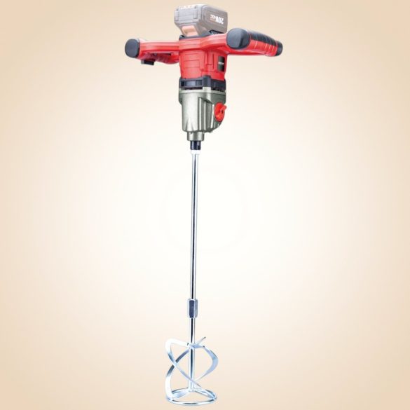 Akkumulátoros habarcskeverő, Worcraft CMX-S20LiB ShareSYS, piros/fekete, M14, maximum 120 mm keverőlapát, 250-650 fordulat/perc, 20 V Li-Ion, akkumulátor és töltő nélkül