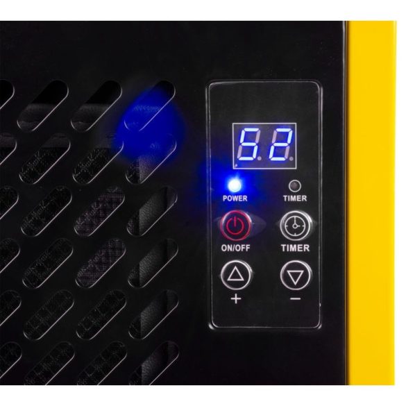 Páramentesítő, Strend Pro BGD1702-80-X, sárga/fekete, 70 l/nap kapacitás, időzítővel, folyamatos vízelvezetés, páratartalom beállítás 10–95%, 1300 W, kerekes, tömlővel