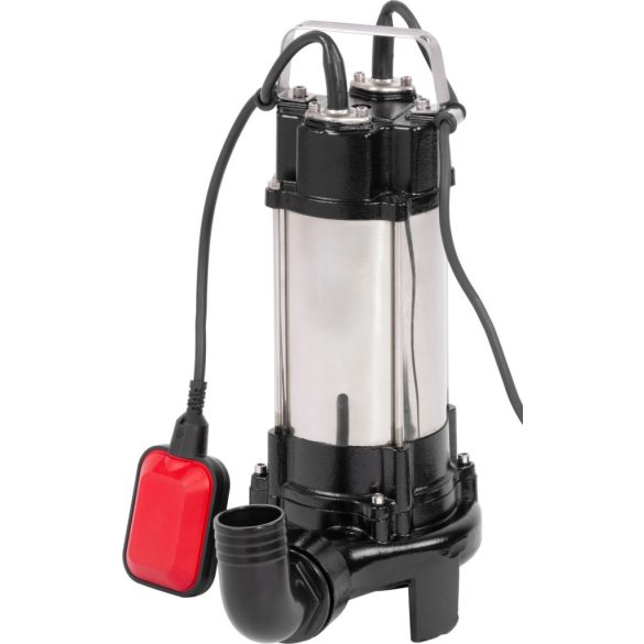 Elektromos búvárszivattyú, Strend Pro Garden SCV750, fekete/ezüst, 750 W, 6 m kábel, maximális emelőmagasság: 12 m, 300 l/perc, IPX8, szennyvízhez, úszókapcsolós, késes