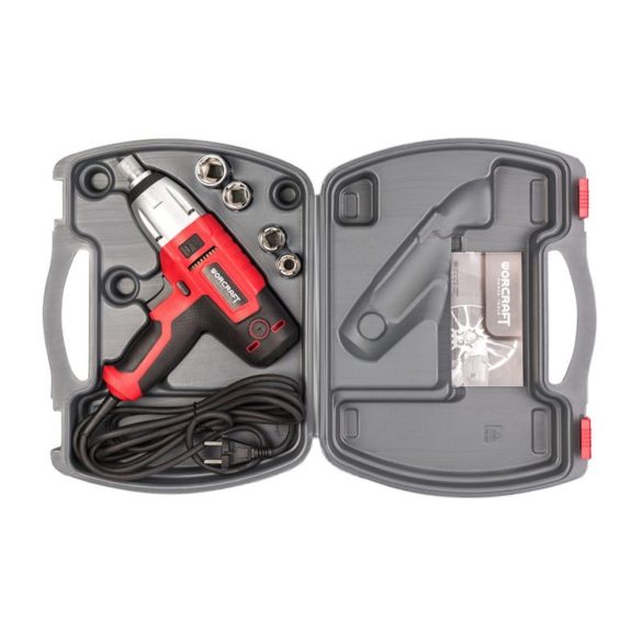 Elektromos ütvecsavarozó, Worcraft IW-500, piros/fekete/ezüst, 450 W, 400 Nm, 230 V, 0-3300 fordulat/perc, 0-3300 ütés/perc