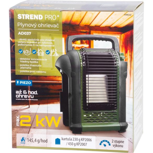 Strend Pro AD037 kemping gázmelegítő - hordozható, piezo gyújtással