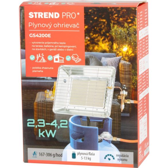 Strend Pro GS4200E gázos hősugárzó, reduktorral és tömlővel