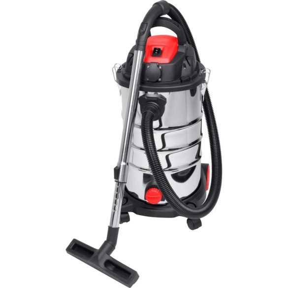 Ipari száraz-nedves porszívó, Strend Pro MWD206S, ezüst/fekete, 1200 W, tartály: 30 l, HEPA szűrő, rozsdamentes acél tartály