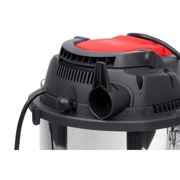 Ipari száraz-nedves porszívó, Strend Pro MWD206S, ezüst/fekete, 1200 W, tartály: 30 l, HEPA szűrő, rozsdamentes acél tartály