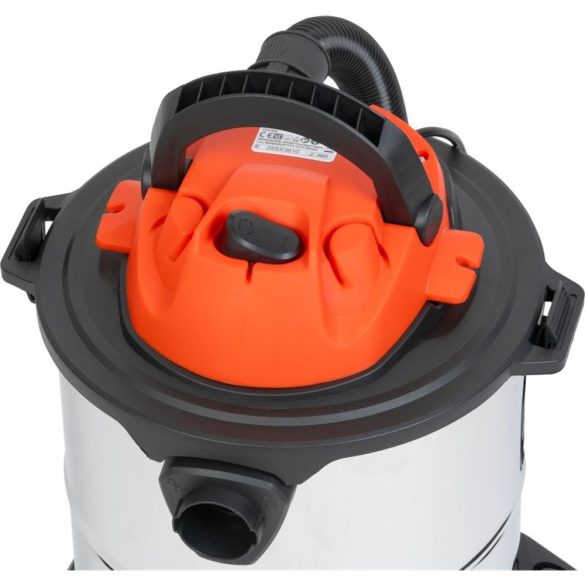 Ipari száraz-nedves porszívó, Strend Pro MWD192, ezüst/fekete, 1200 W, 18 kPa, tartály: 20 l, 1,5 m szívótömlő, rozsdamentes acél tartály