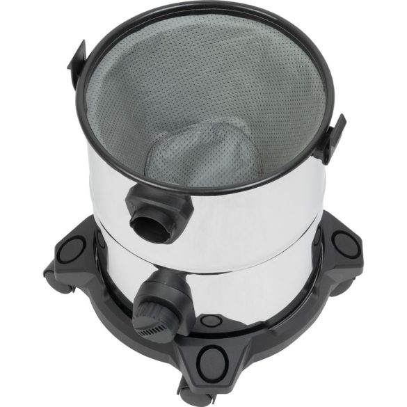 Ipari száraz-nedves porszívó, Strend Pro MWD192, ezüst/fekete, 1200 W, 18 kPa, tartály: 20 l, 1,5 m szívótömlő, rozsdamentes acél tartály