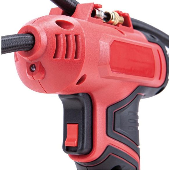 Kompresszor, Worcraft CAC-S20LiG ShareSYS, piros, akkumulátoros, 20 V, 150 PSI, 10,3 bar, LED világítás, tömlő gyorscsatlakozóval (akku és töltő nélkül)