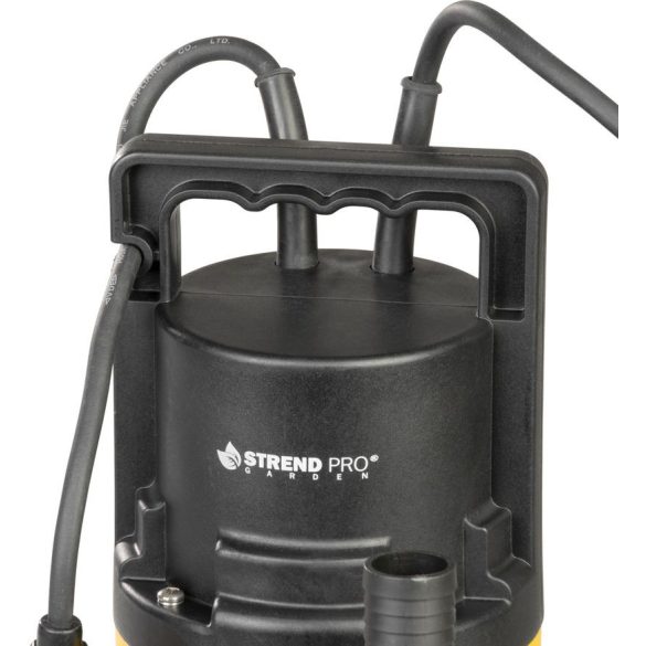 Elektromos iszapszivattyú, Strend Pro Garden ZSPW400-D, sárga/fekete, 400 W, 10 m kábel, maximális emelőmagasság: 5 m, 133 l/perc, szennyvízhez, úszókapcsolós, 35 mm szemcseméretig