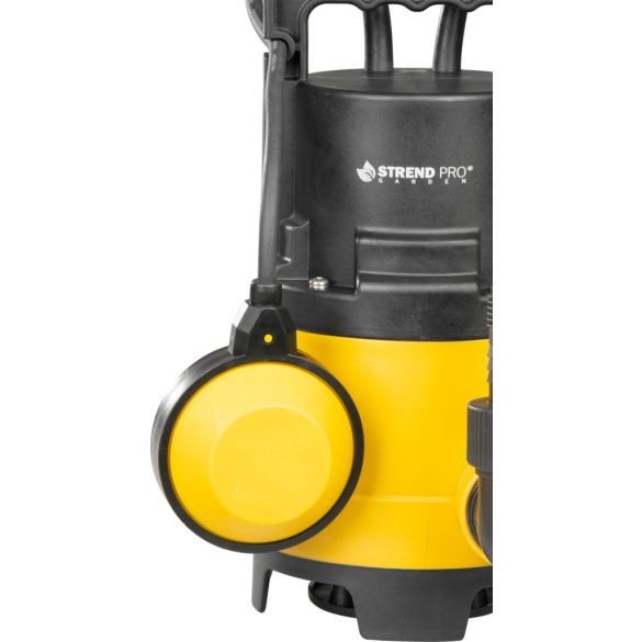 Elektromos iszapszivattyú, Strend Pro Garden ZSPW400-D, sárga/fekete, 400 W, 10 m kábel, maximális emelőmagasság: 5 m, 133 l/perc, szennyvízhez, úszókapcsolós, 35 mm szemcseméretig