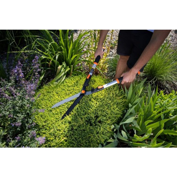 Sövényvágó olló, Strend Pro Garden KT3833A, fekete/narancssárga, alumínium nyél, acél penge, maximum 20 mm átmérő, teleszkópos