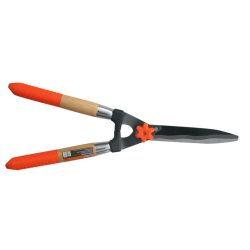   Sövényvágó olló, Strend Pro Garden KT3915B, narancssárga/fekete, 53 cm, fa nyél, hullámos acél penge, maximum 20 mm átmérő