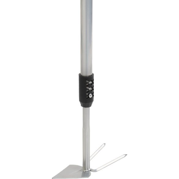 Kerti kapa és kultivátor, Strend Pro Garden Herrison 615F1, szürke, hegyes, 75-105 cm, acél fej, alumínium nyél, teleszkópos, 2 karom