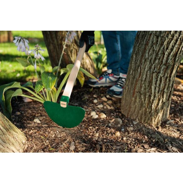 Kerti kapa, Fed, sötétzöld, hegyes, 120 cm nyél, 18 cm munkaszélesség, acél fej, fa nyél