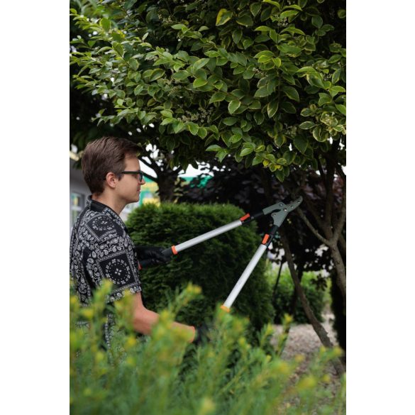 Ágvágó olló, Strend Pro Garden KT3859, fehér, 75–100 cm, alumínium nyél, acél penge, üllős, teleszkópos, maximum 30 mm átmérő