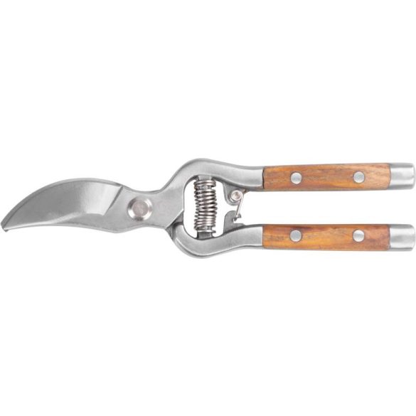 Metszőolló, Strend Pro Garden P1013, piros, 200 mm, acél test, fa fogantyú, acél penge, maximum 20 mm átmérő