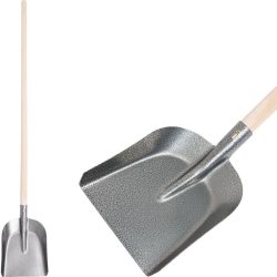   Lapát, Strend Pro Garden S504-2.WH, szürke, 150 cm, 28 x 23,5 cm, acél fej, fa nyél, egyenes