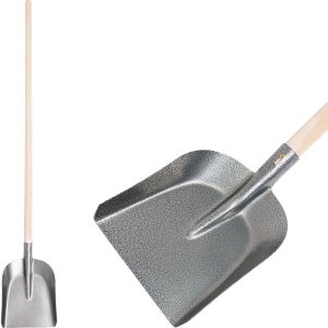 Lapát, Strend Pro Garden S504-2.WH, szürke, 150 cm, 28 x 23,5 cm, acél fej, fa nyél, egyenes