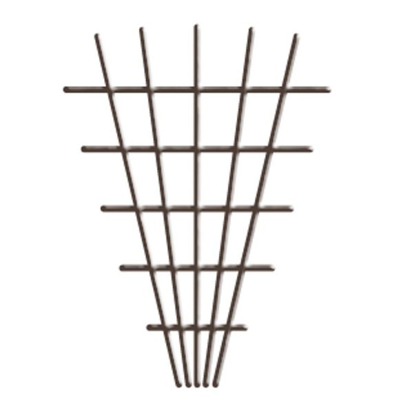 Futtatórács, Strend Pro Garden MEV5, barna, 145 x 5 x 75 cm, 4/4,7 mm, V-alakú, porszórt acél, beltéri és kültéri használatra