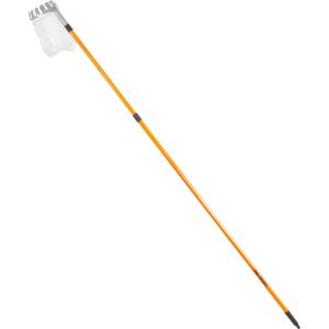 Gyümölcsszedő, Strend Pro Garden, narancssárga, teleszkópos nyél, 165–300 cm, alumínium nyél, vászonkosár