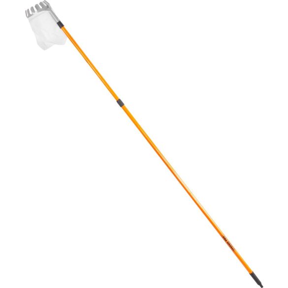 Gyümölcsszedő, Strend Pro Garden, narancssárga, teleszkópos nyél, 165–300 cm, alumínium nyél, vászonkosár