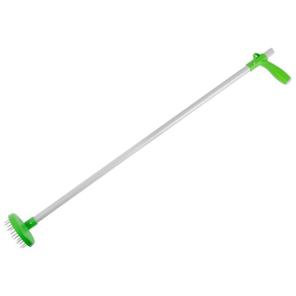 Kézi szemétszedő, Strend Pro Premium, ezüst, 100 cm, alumínium nyél, acél tüskék, hajlás nélkül használható, kerti és közterületi szemétszedéshez