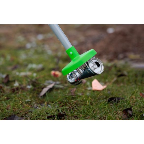 Kézi szemétszedő, Strend Pro Premium, ezüst, 100 cm, alumínium nyél, acél tüskék, hajlás nélkül használható, kerti és közterületi szemétszedéshez