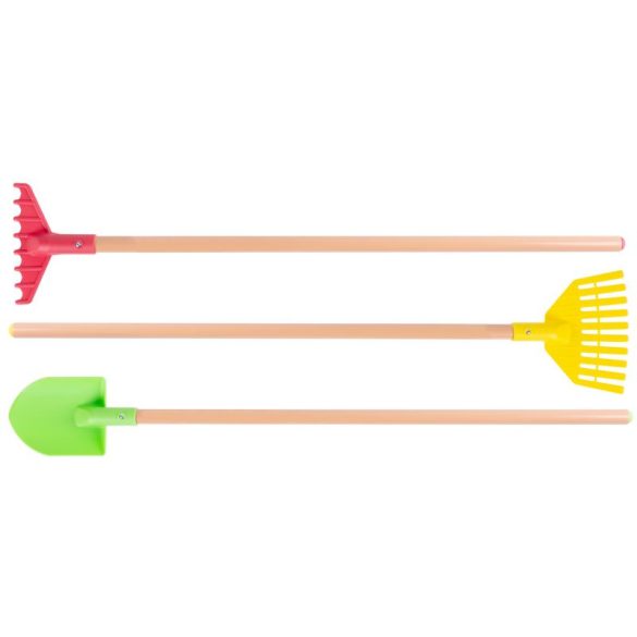 Gyerek kerti szerszámkészlet, Strend Pro Herrison GS406, 3 db, 2 gereblye, 1 ásó, műanyag