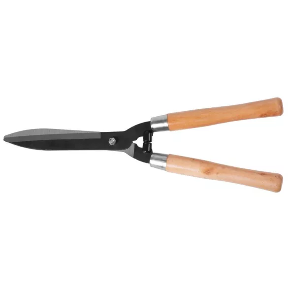 Sövényvágó olló, Strend Pro Garden, fekete, 52 cm, fa nyél, acél penge