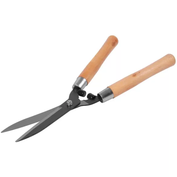 Sövényvágó olló, Strend Pro Garden, fekete, 52 cm, fa nyél, acél penge