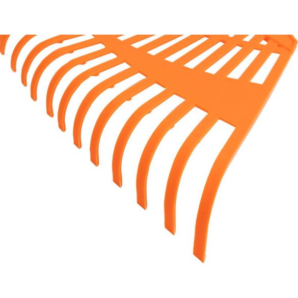 Lombseprű, gereblye, Strend Pro R144, zöld, 23 fogú, műanyag fej, fa nyél, 54 cm munkaszélesség, 125 cm nyél