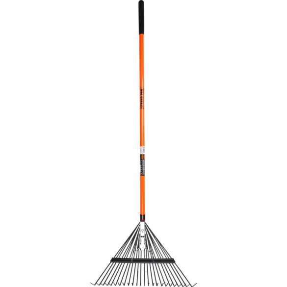 Lombseprű, gereblye, Strend Pro Garden, fekete/narancssárga, 24 fogú, acél fej, üvegszálas nyél, 58 cm munkaszélesség, 120 cm nyél