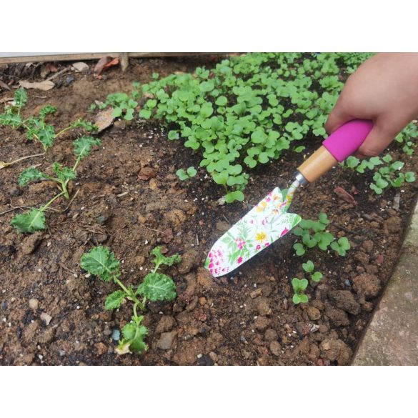 Kerti szerszámkészlet, Strend Pro Garden Ladies Line, 3 db, virágmintás, 1 gereblye, 1 lapát, 1 villa