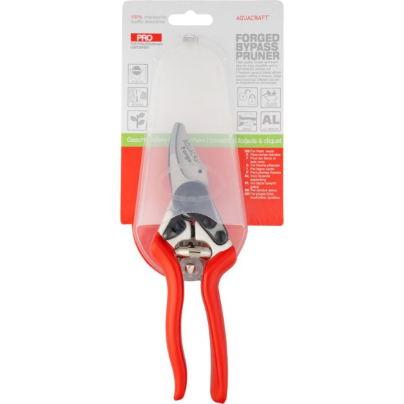 Metszőolló, Aquacraft 330520, piros, alumínium test, acél penge, maximum 25 mm átmérő, övtáskával