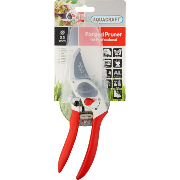 Metszőolló, Aquacraft 340270, piros, alumínium test, acél penge, övtáskával