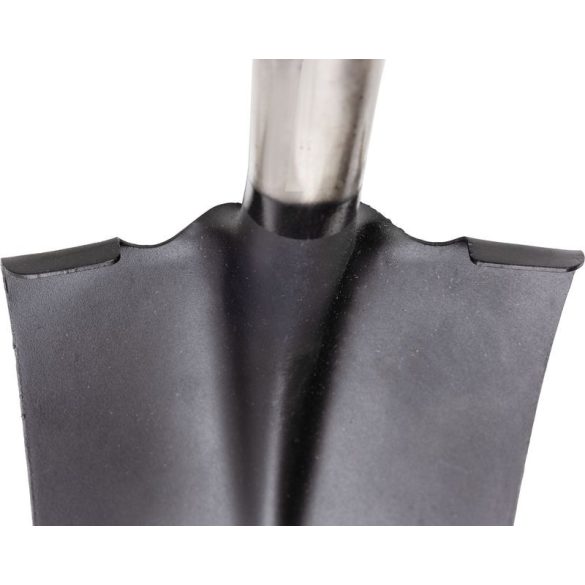 Ásó, Strend Pro Premium RedShark, 115 cm, egyenes fej, fekete/piros, acél fej, üvegszálas nyél, D markolat, fogazott él, bordázott