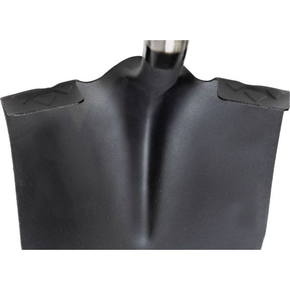 Ásó, Strend Pro Premium RedShark, 115 cm, hegyes fej, fekete/piros, acél fej, üvegszálas nyél, D markolat, fogazott él, bordázott