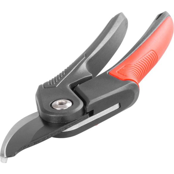 Metszőolló, Strend Pro Garden PS811, fekete/piros, 220 mm, acél penge, maximum 15 mm átmérő
