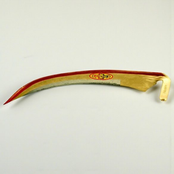 Kaszapenge, Styria 55, 90 cm, ezüst, kovácsolt acél, hagyományos kivitel, íves, hegyes végű, kézi használatra, nyél nélkül