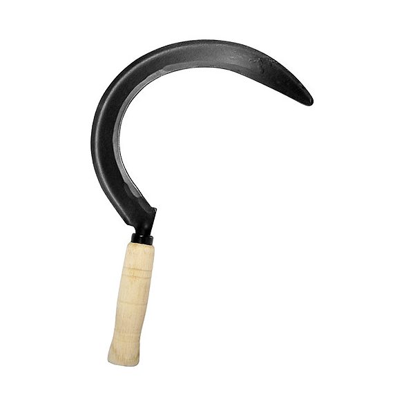 Sarló, Strend Pro Garden Travnik 45, 45 cm, fekete, kovácsolt acél penge, pengehossz: 35 cm, fa nyél