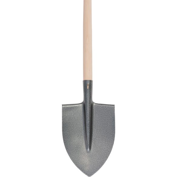Ásó, Strend Pro Garden S506.WH, hegyes fej, szürke, acél fej, fa nyél, T markolat
