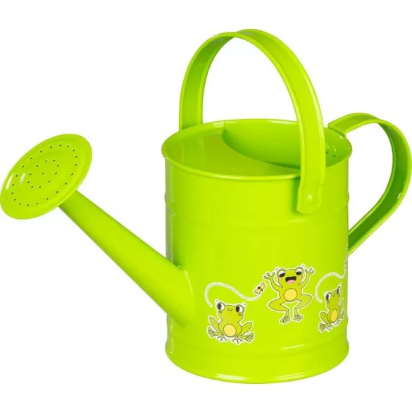 Kerti locsolókanna, Strend Pro Garden, zöld, 1,5 l, gyerek, béka mintás, fém, öntözőrózsával