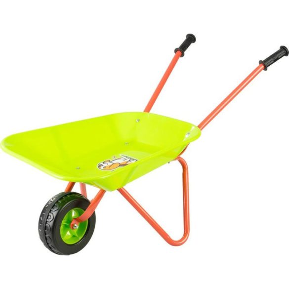 Gyerek talicska, Strend Pro Garden, zöld, 7 l, 76 x 38 x 43 cm, gumírozott műanyag kerék, acél puttony, 10 kg teherbírás, PVC markolat