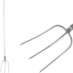   Villa, Strend Pro Garden F103KX.WH, szürke, acél fej, fa nyél, 3 ágú, fogantyúval