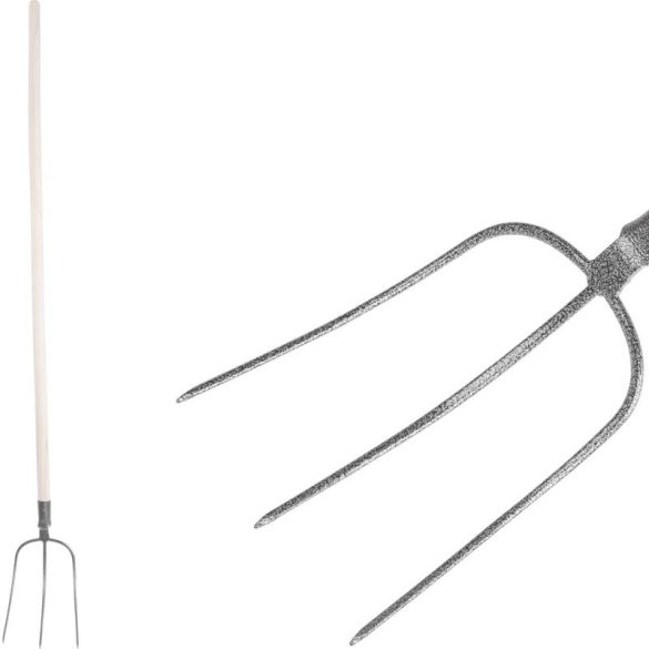 Villa, Strend Pro Garden F103KX.WH, szürke, acél fej, fa nyél, 3 ágú, fogantyúval